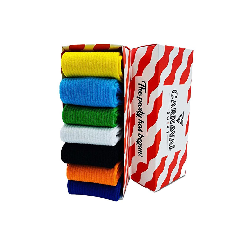 Carnaval Colorful Socks Set - 7 Pairs, Comfortable Casual Athletic Footwear for Men & Women - view 2