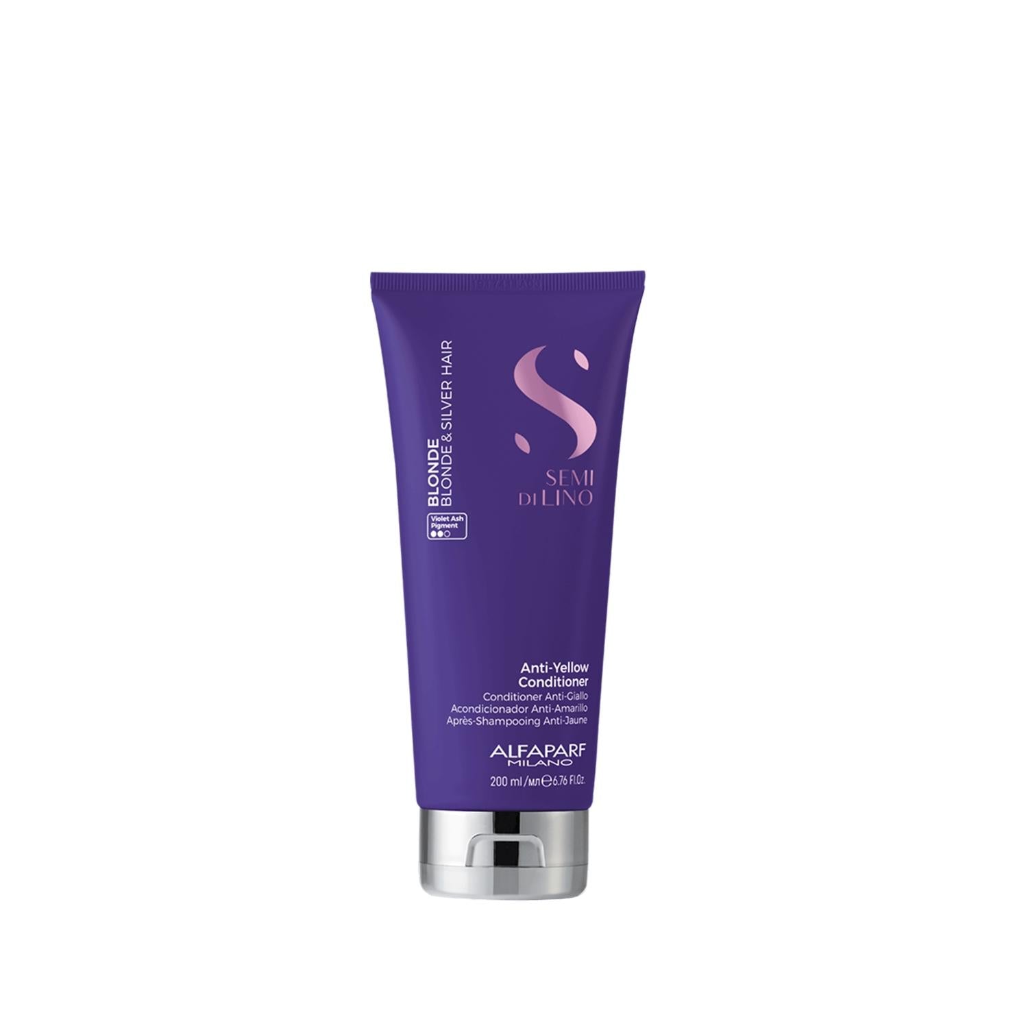 Alfaparf Semi Di Lino Blonde Anti Yellow Hair Cream - 200ml, Neutralizes Brassy Tones, Blonde Hair Care Alfaparf Blonde Anti Yellow Hair Cream - 200ml blonde hair care, anti-yellow hair cream, Alfaparf Semi Di Lino, hair tone correction, blonde hair maintenance, hair color correction, professional hair care, blonde hair products, hair care solutions, yellow tone remover