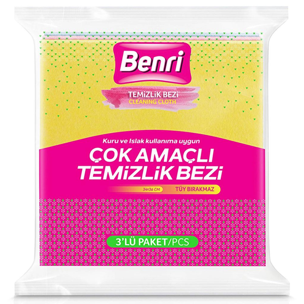 Benri Multi-Purpose Cleaning Cloths 3-Pack