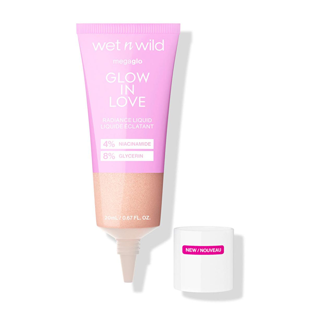 Wet n Wild MegaGlo Glow in Love Radiance Liquid Highlighter - Niacinamide, Buildable Coverage, Radiant Glow - Highlighter