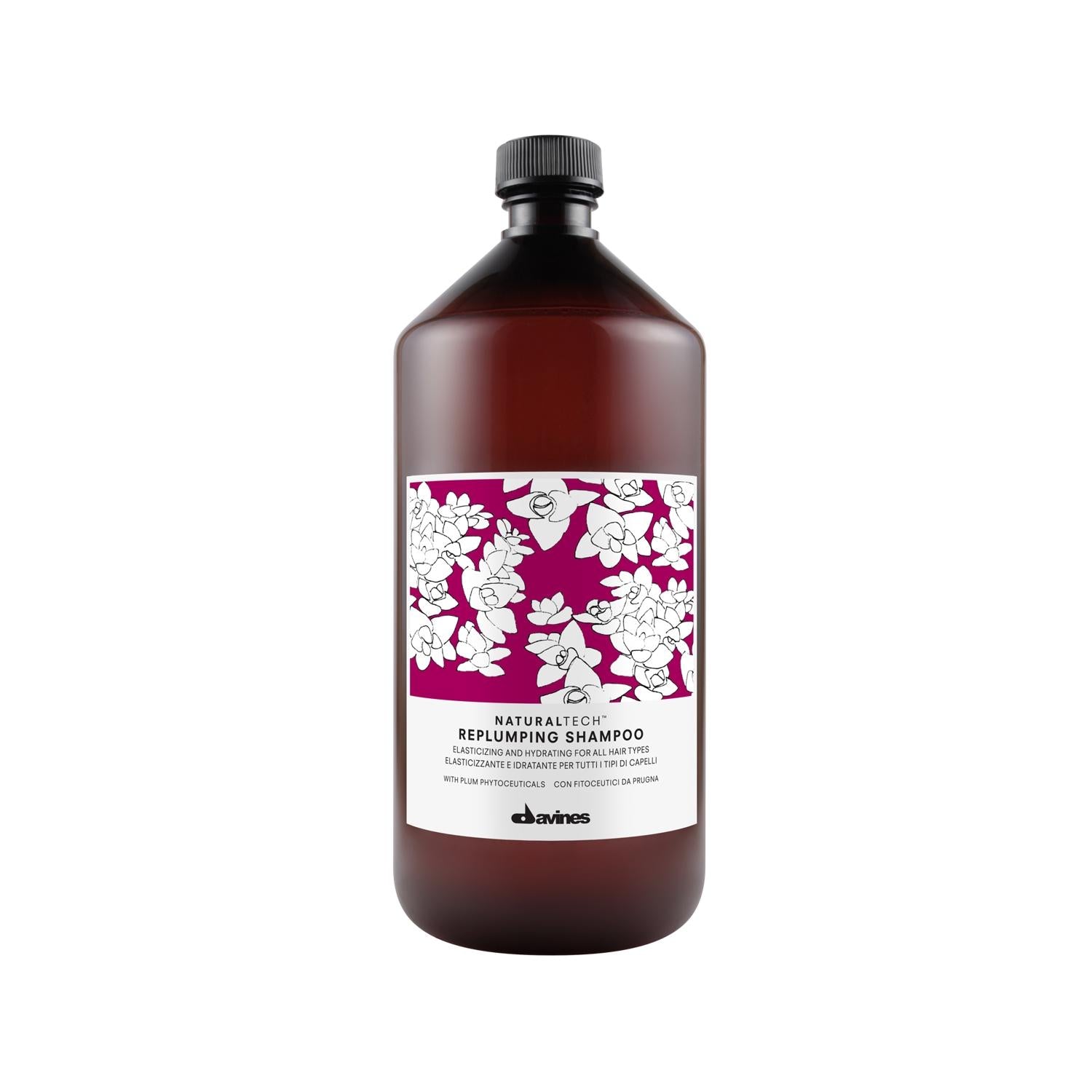 Davines Replumping Moisturizing Shampoo - 1000ml Hydrating Hair Care for Dry, Damaged Hair - Elasticity Enhancing, Sulfate-Free Formula Davines Replumping Shampoo - Moisturizing Hair Care Moisturizing Shampoo, Davines Replumping Shampoo, Hydrating Hair Care, Elasticity Enhancing Shampoo, Large Capacity Shampoo, Sulfate-Free Shampoo, Hair Care for Dry Hair, Hair Care for Damaged Hair, Nourishing Shampoo, Hair Moisturizer, Davines Hair Care, Replumping Shampoo, Hair Elasticity Enhancer