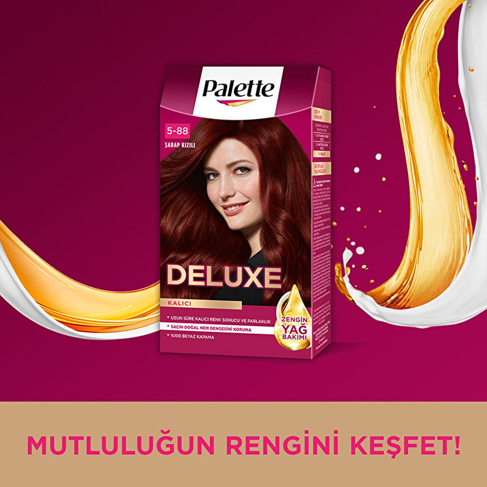 Palette Deluxe Şarap Kızılı Hair Dye - Long-Lasting Wine Red Hair Color with Nourishing Properties - view 4