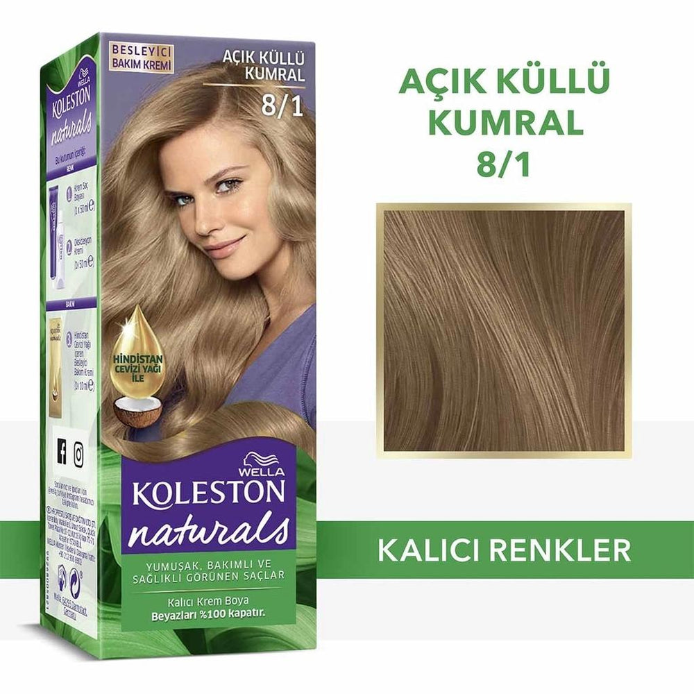 Wella Koleston Naturals Hair Dye 8/1 Light Ash Blonde