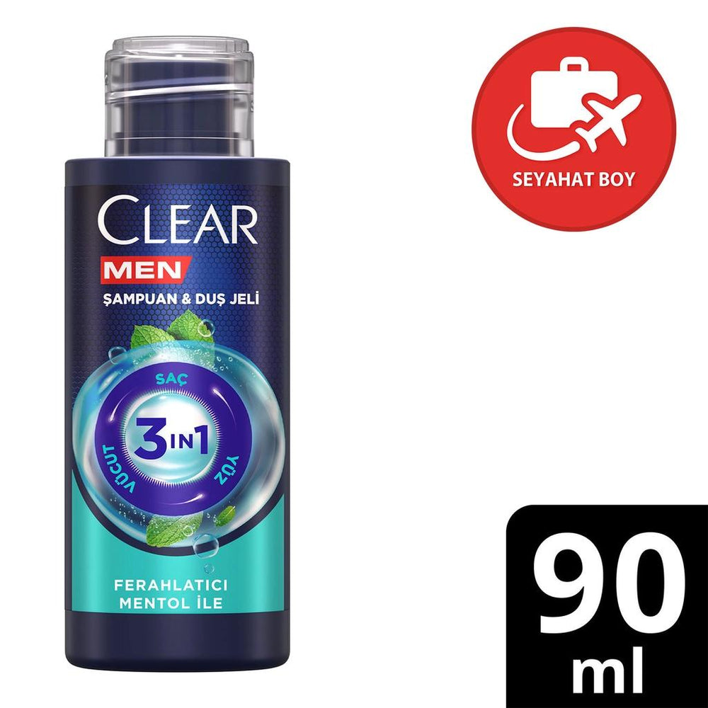Clear Men 3-in-1 Menthol Shampoo & Body Wash for Men 90ml