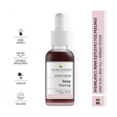 Herbaderm Deep Red Exfoliating Facial Serum: Glycolic & Salicylic Acid Peel for Acne, Dark Spots, & Brighter Skin - 1 fl oz - image 3