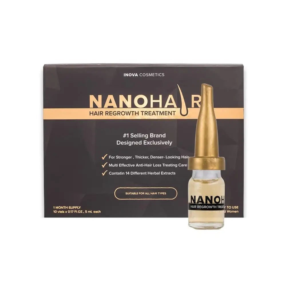 NanoHair by Bubbly Multi Effect Hair Strengthening Serum box and vial