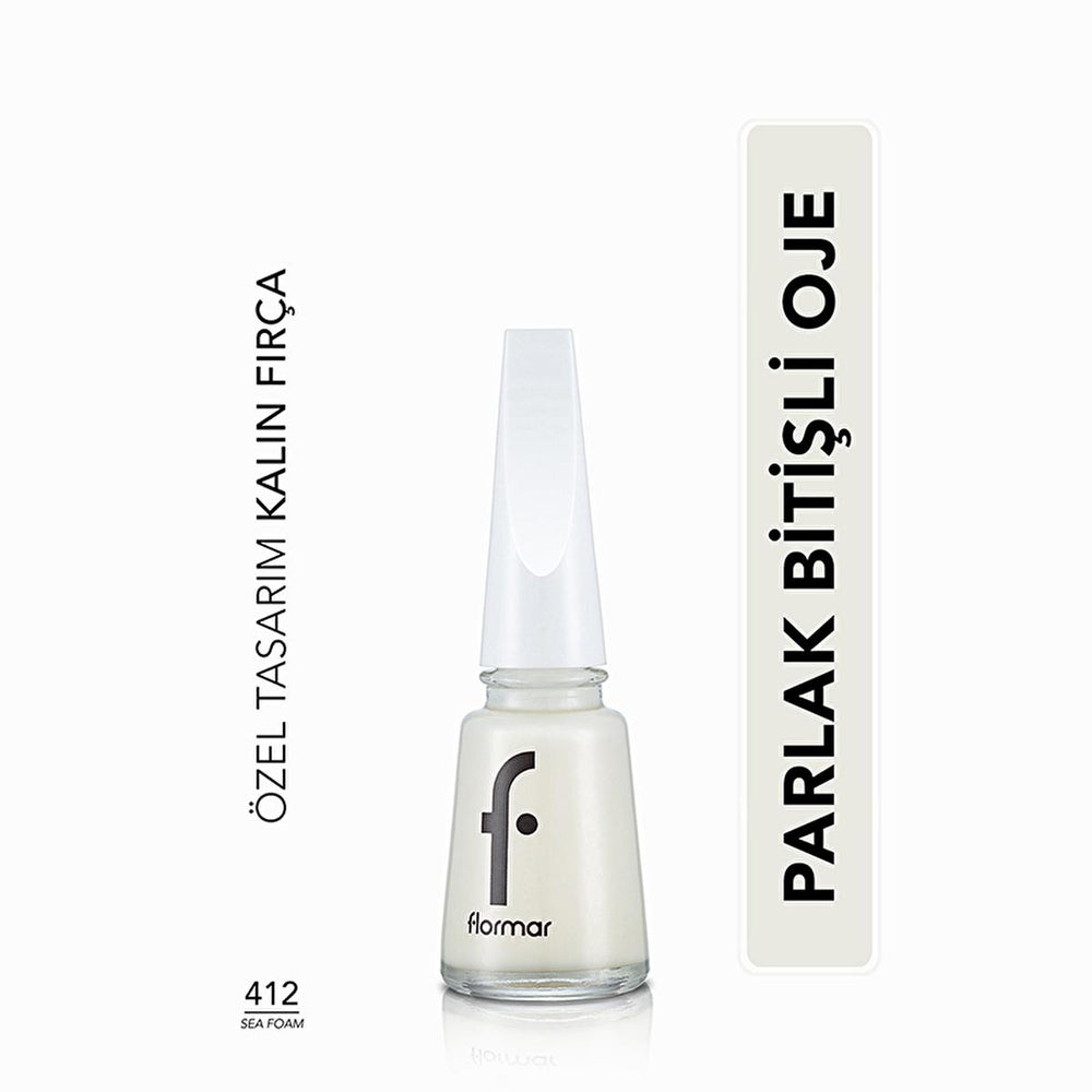 Flormar Nail Enamel - Long-Lasting, Nourishing Nail Polish with Magnesium & Calcium - 412 Sea Foam - view 3