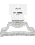 Eklips Curved Claw Hair Clip in Glittery Transparent
