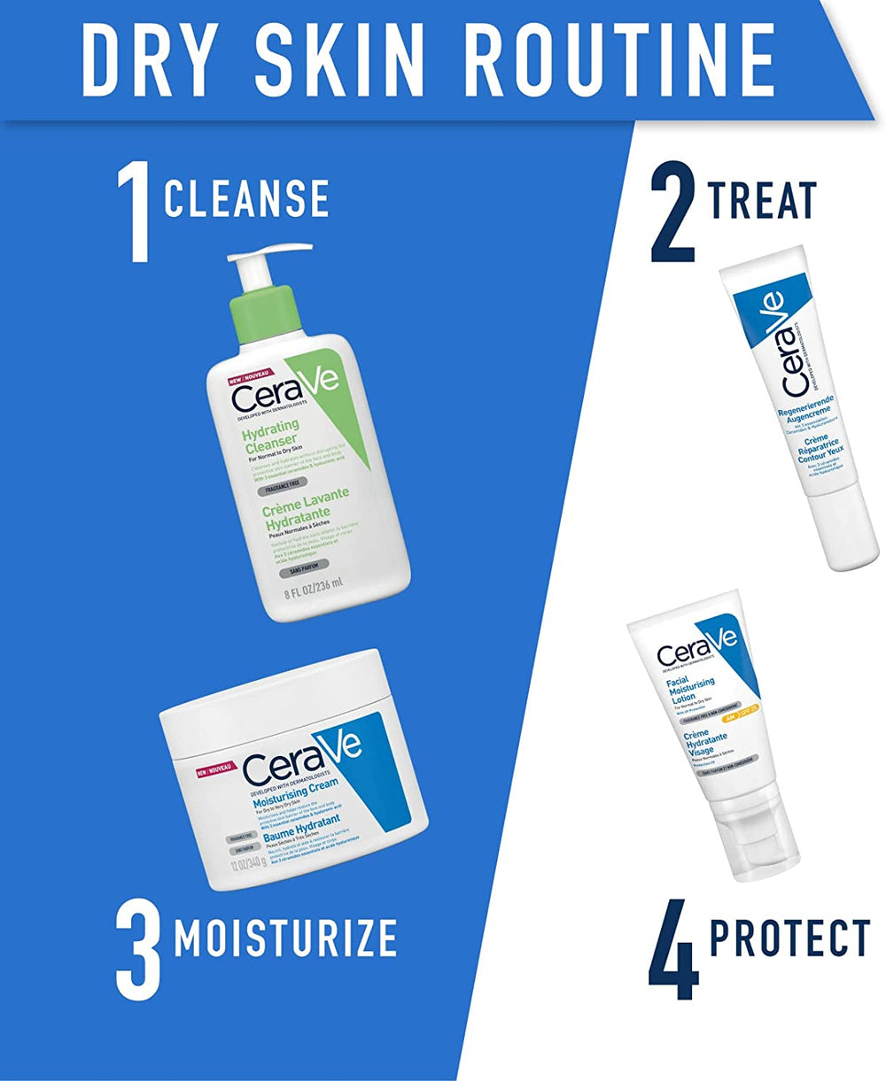 CeraVe Moisturizing Cream | Body and Face Moisturizer for Dry to Very Dry Skin | Body Cream with Hyaluronic Acid - view 2