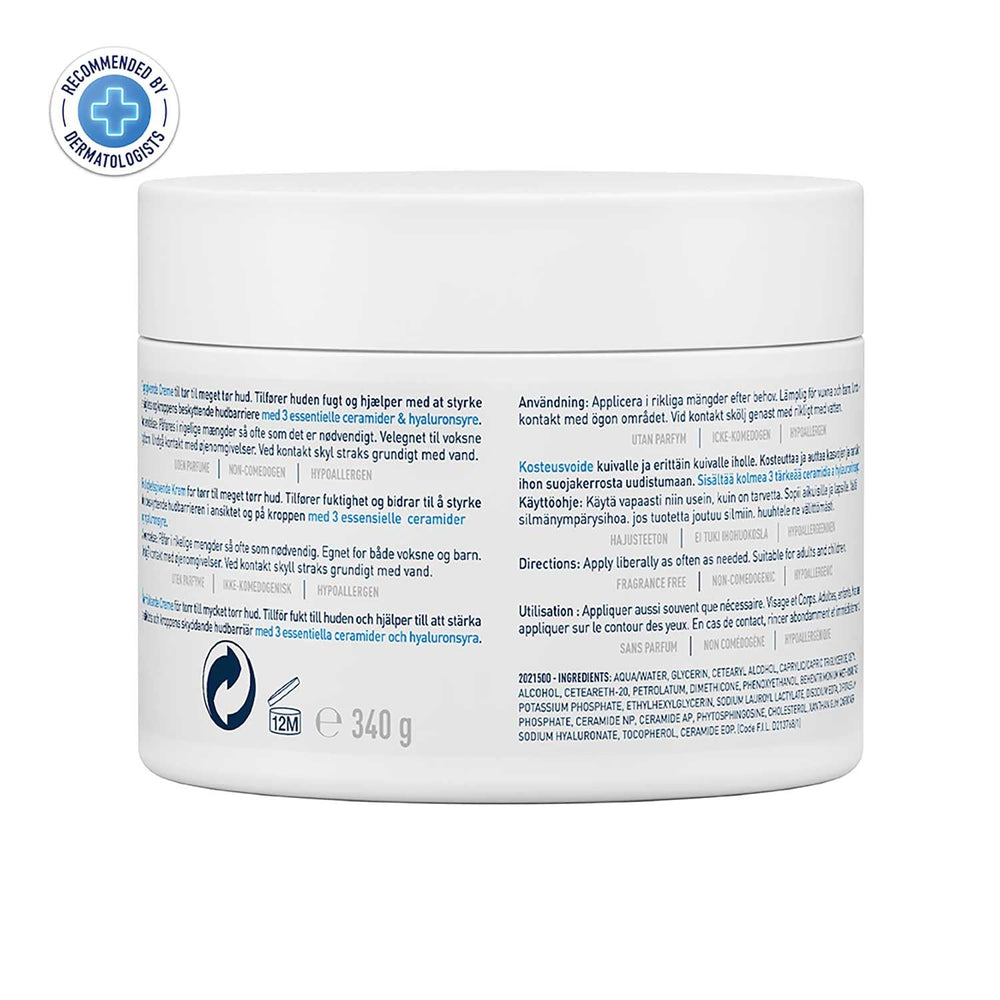 CeraVe Moisturizing Cream | Body and Face Moisturizer for Dry to Very Dry Skin | Body Cream with Hyaluronic Acid and Ceramides | Normal | Fragrance Free | 19 Oz | Packages May Vary - image 14