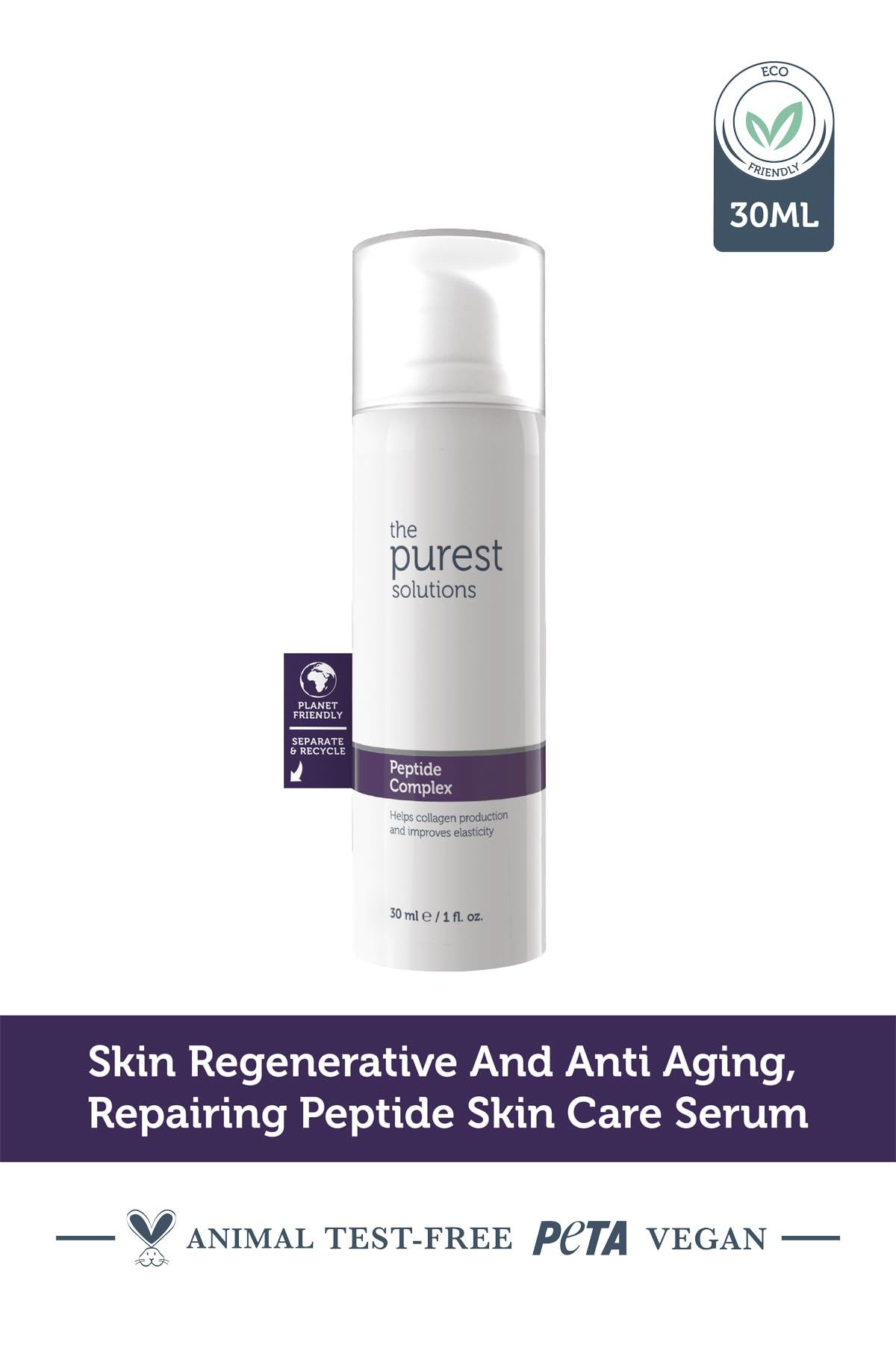The Purest Solutions Skincare Set - Anti-aging Hydrating Serum &amp; Peptide Complex Duo