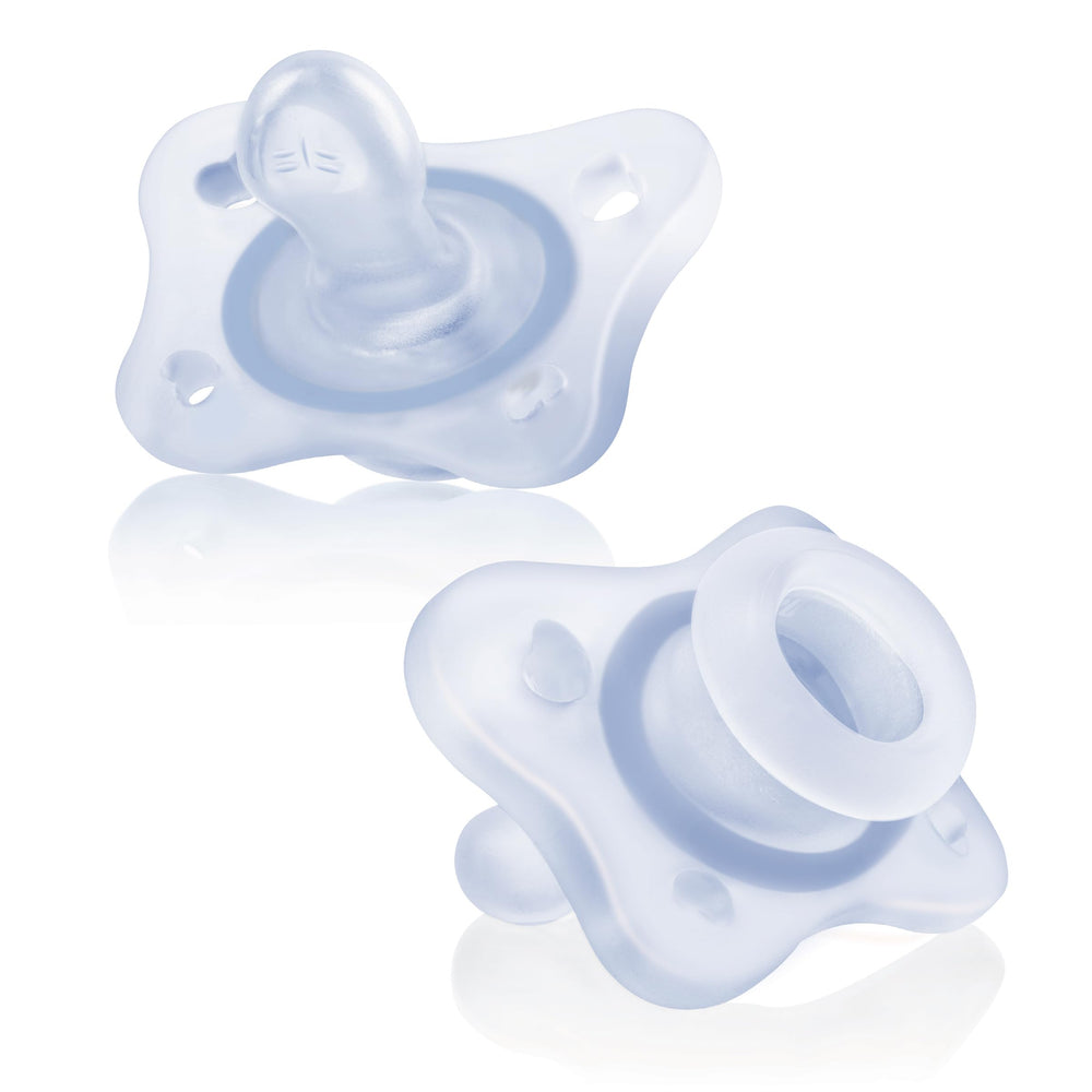 Chicco Orthodontic Pacifier for Newborns - Silicone, 0-2 Months, 2-Pack