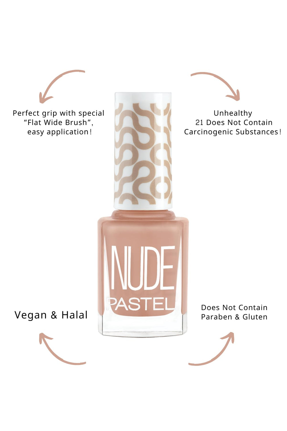 Pastel - Vegan Cruelty Free Nail Polish, Nude Color, Chemical-Free, 0.44 fl oz