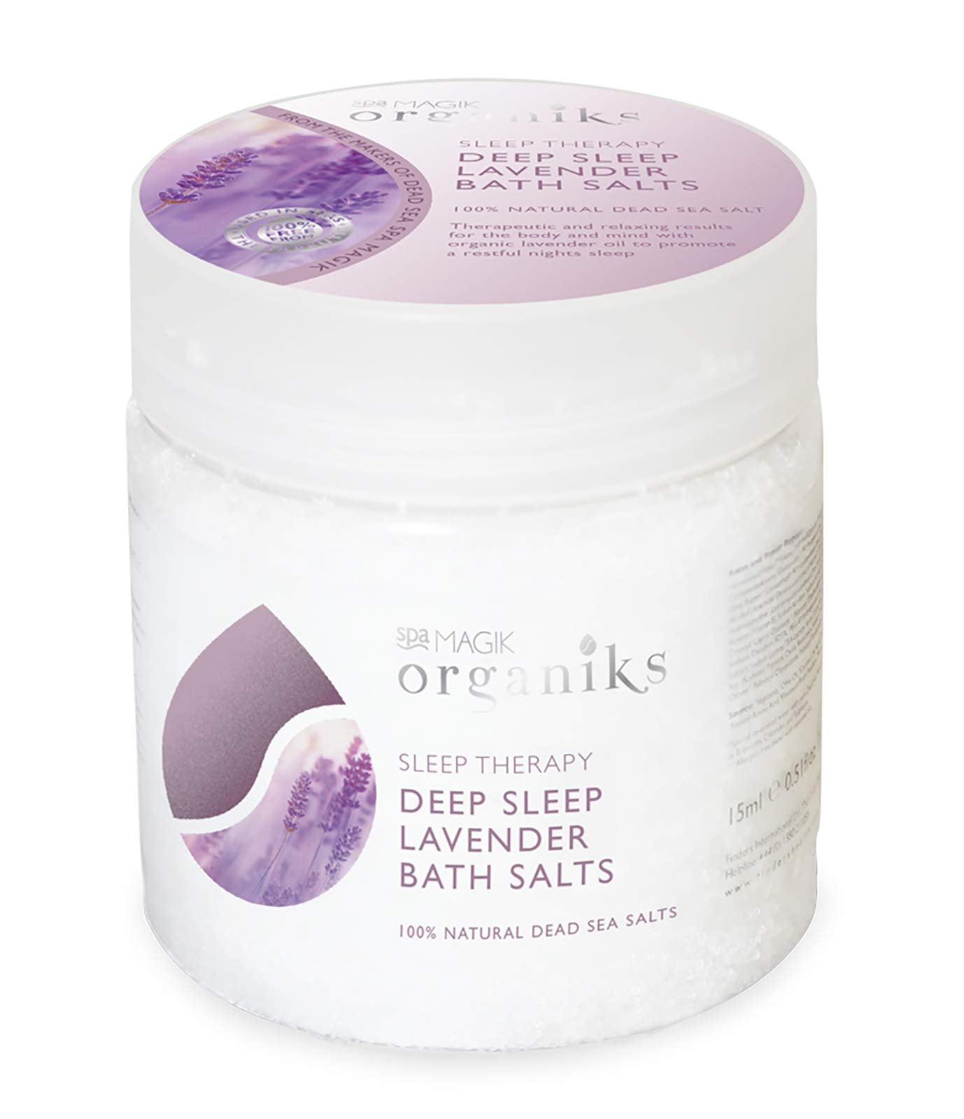 Dead Sea Spa Magik Organiks Deep Sleep Lavender Bath Salts - Natural Relaxation &amp; Hydration for Stress Relief