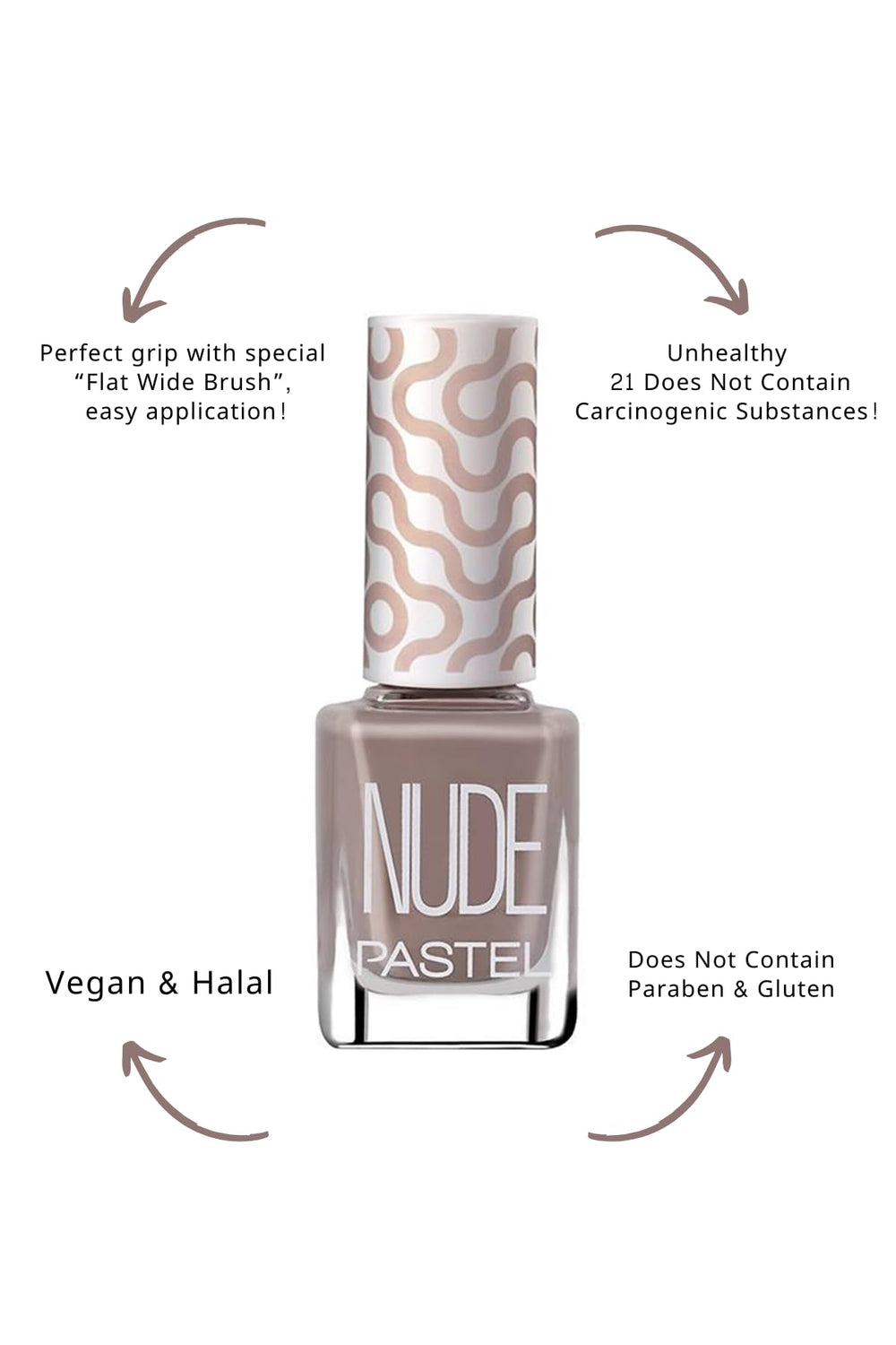 Pastel Vegan Nail Polish - Cruelty Free, Toxic-Free Nude Shade 759, 13ml