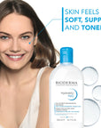 Bioderma Hydrabio H2O Micellar Water for Hydration and Makeup Removal, Fragrance-Free Skincare, 2x500ml