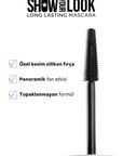 Pastel Show Your Look Long Lasting Extra Black Mascara 9ml - Waterproof, Volumizing Black Mascara with Calendula Extract