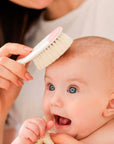 Chicco Baby Hair Brush and Comb Set for Newborns - Gentle Natural Bristle Brush and Safe Round-Tipped Comb for Infant Ha