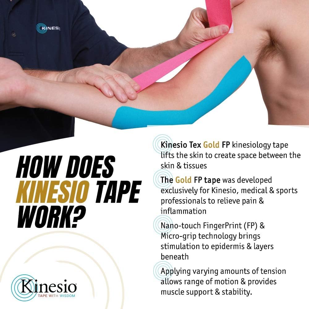 Kinesio Tex Gold Pain Relief Band 2" x 16ft | Therapeutic Tape