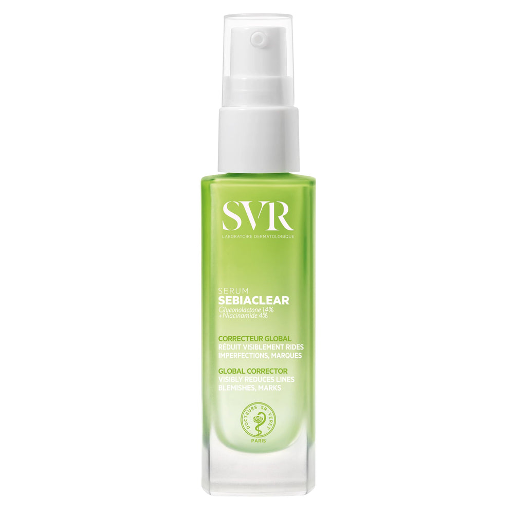 SVR Sebiaclear Serum 30ml - Non-Comedogenic Skincare for Oily Skin, Hypoallergenic Serum with Gluconolactone & Salicylic