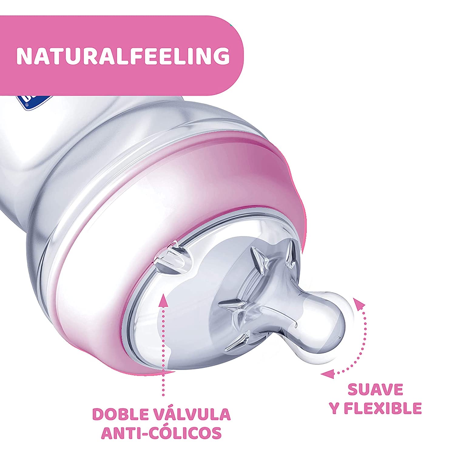 Chicco Natural Feeling Baby Bottle 250ml - Baby Feeding Bottle for Newborns &amp; Infants 2 Months+