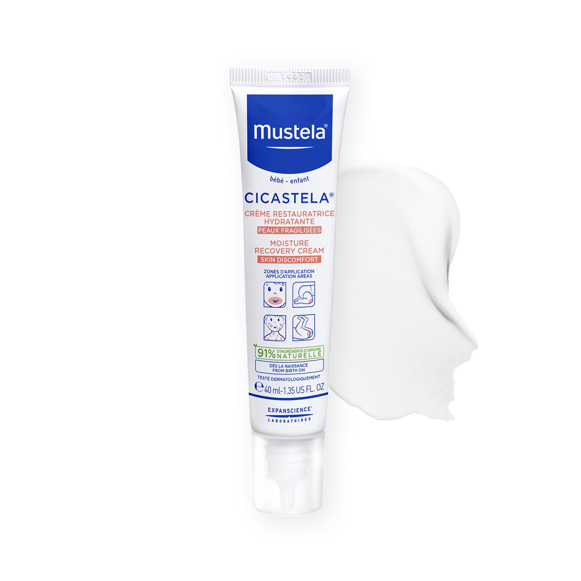 Mustela Cicastela Repairing Baby Care Cream - 40ml, Natural, Dermatologically Tested, Soothing &amp; Gentle for Newborns