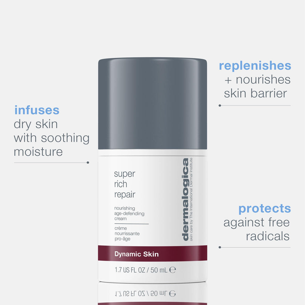 Dermalogica Super Rich Repair Moisturizer for Mature and Dry Skin - Anti-Aging Hydrating Moisturizer with Natural Ingred
