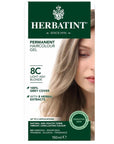 Herbatint Hair Dye - Natural Light Ash Blonde Color, Ammonia-Free, Paraben-Free, Herbal Hair Color for Gray Coverage, 8C