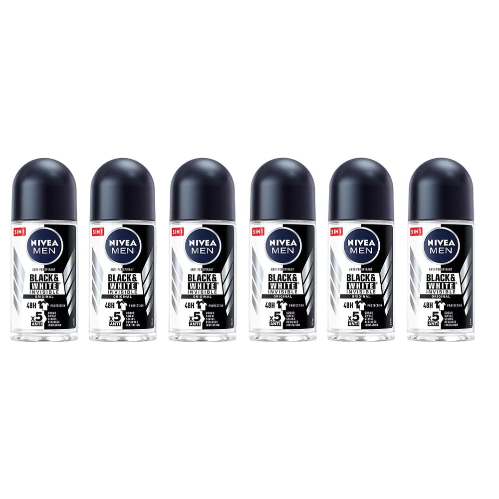 Nivea Men Invisible Deodorant Roll-on - Anti-Stain, Long-Lasting Odor Protection for Men