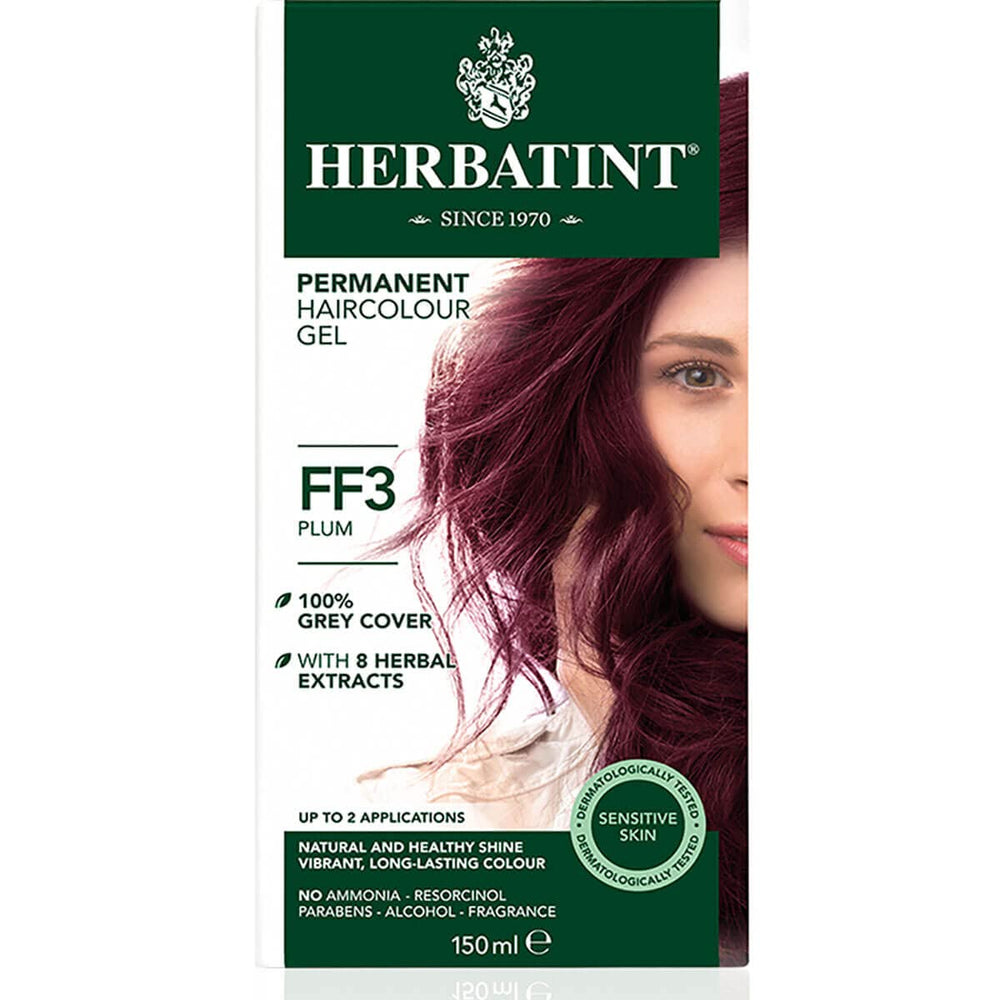 Herbatint Herbal Hair Dye FF3 Prune - Plum, Ammonia-Free, Natural Ingredients, Long-Lasting Color