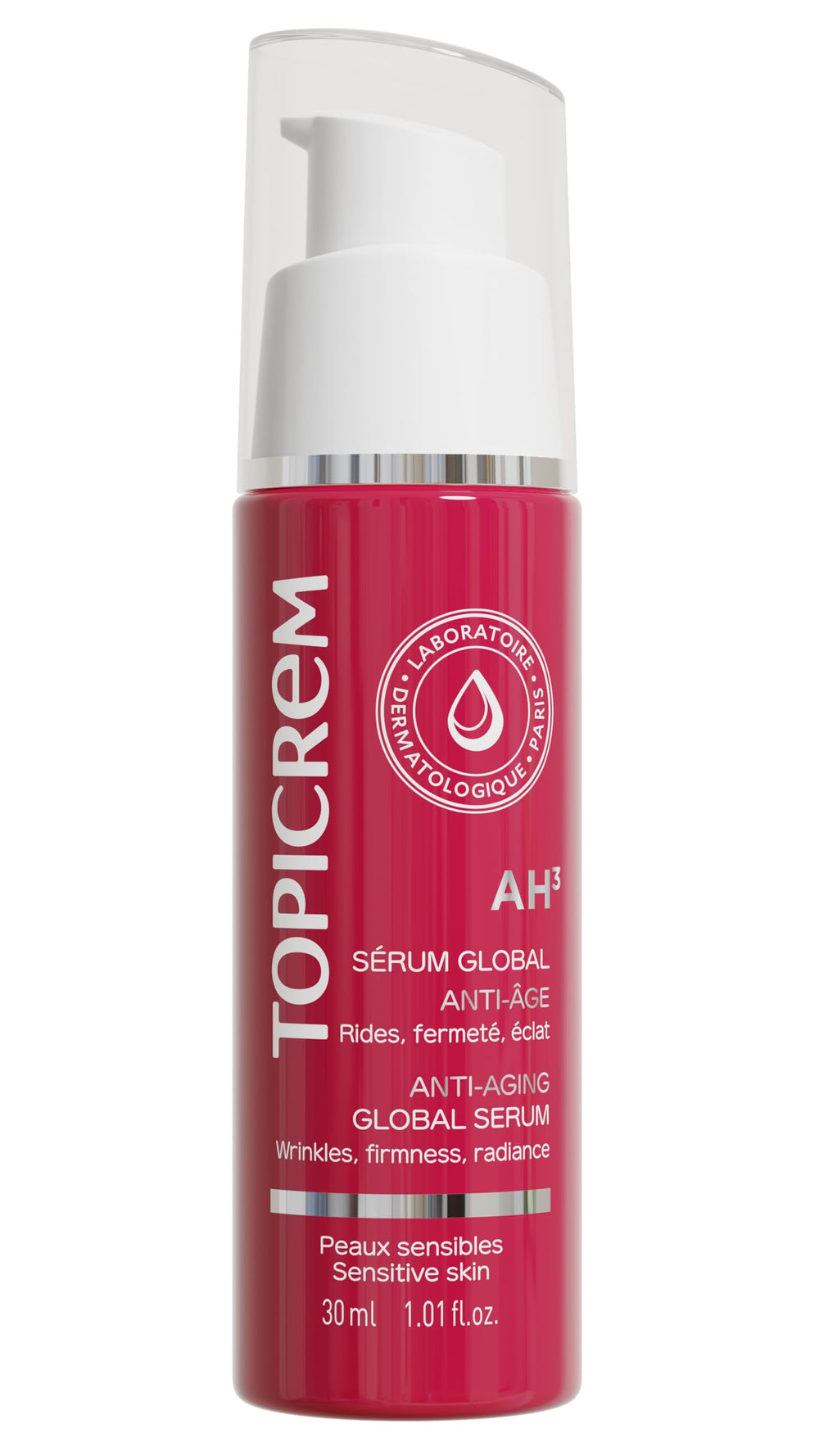 Topicrem Anti-Aging Serum AH3 Global - Hydrating, Anti-Wrinkle, Brightening Serum for Aging Skin with Hyaluronic Acid, V