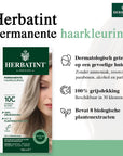 Herbatint Natural Hair Dye - Swedish Blonde 10C, Amonyak-Free, Nourishing Hair Color with Aloe Vera & Witch Hazel