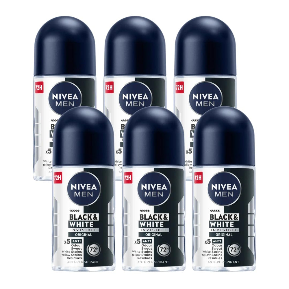 Nivea Men Invisible Deodorant Roll-On - Black & White Protection | 1.69 fl oz
