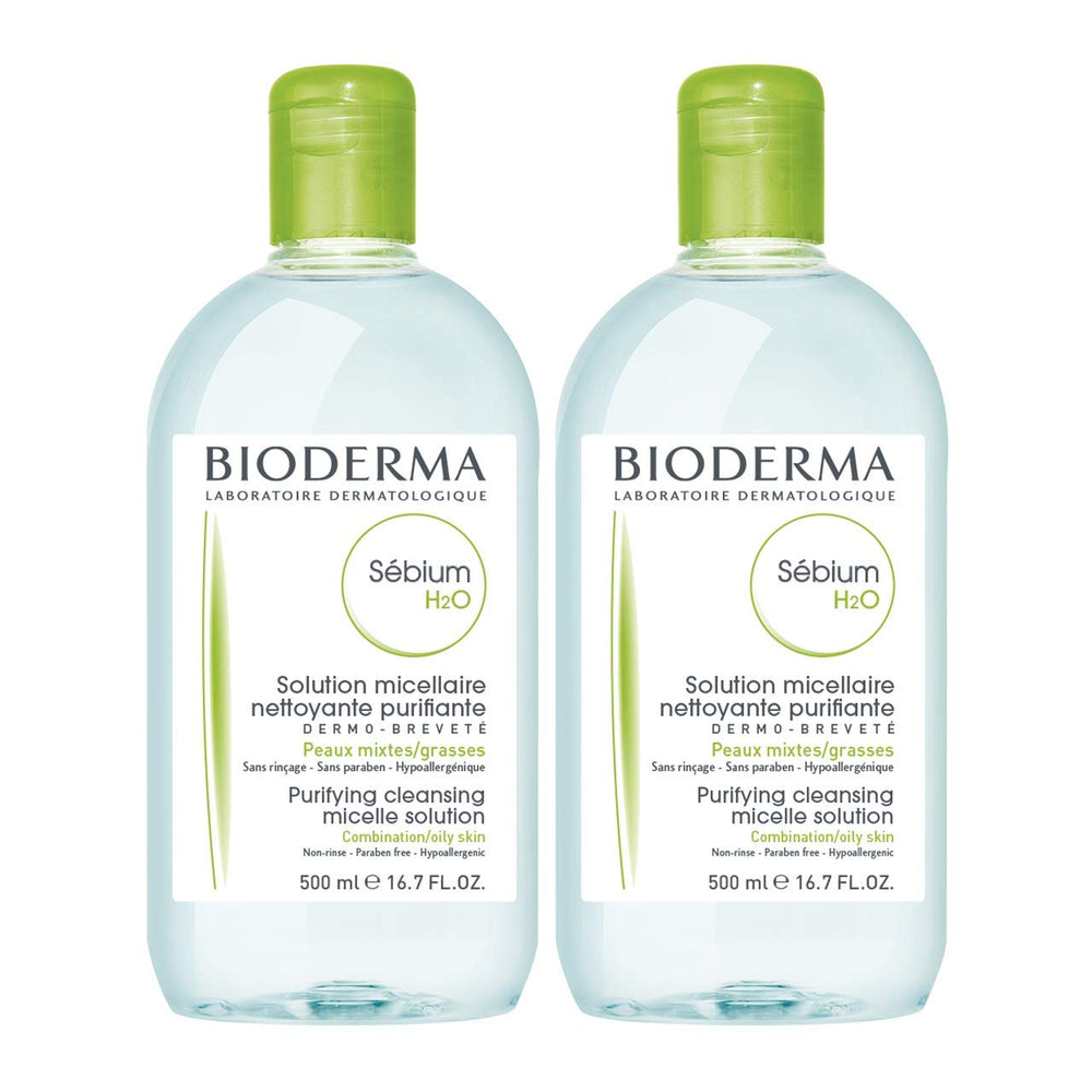 Bioderma Sebium Skincare Set for Oily Skin - Gentle Cleansing & Non-Comedogenic - Sebium H2O & Foaming Gel