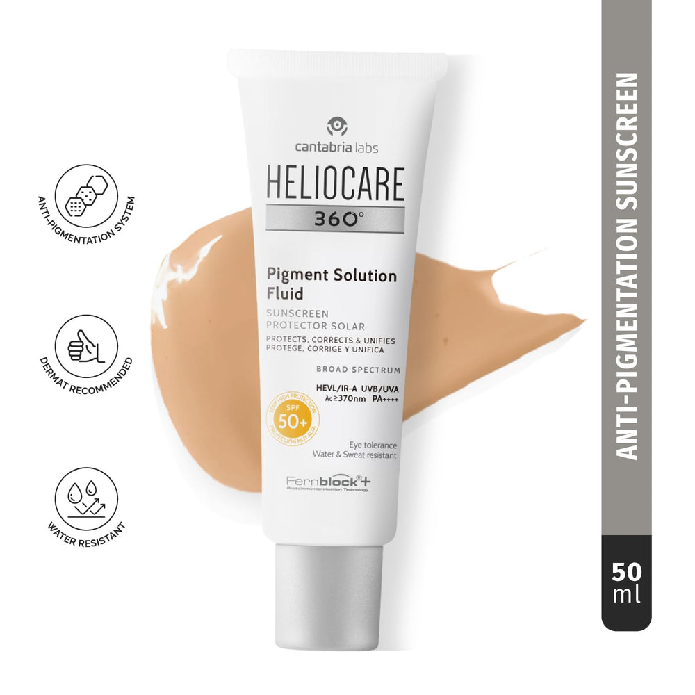 Heliocare Sunscreen Fluid SPF50+ - Water-Resistant, Non-Greasy, For All Skin Types