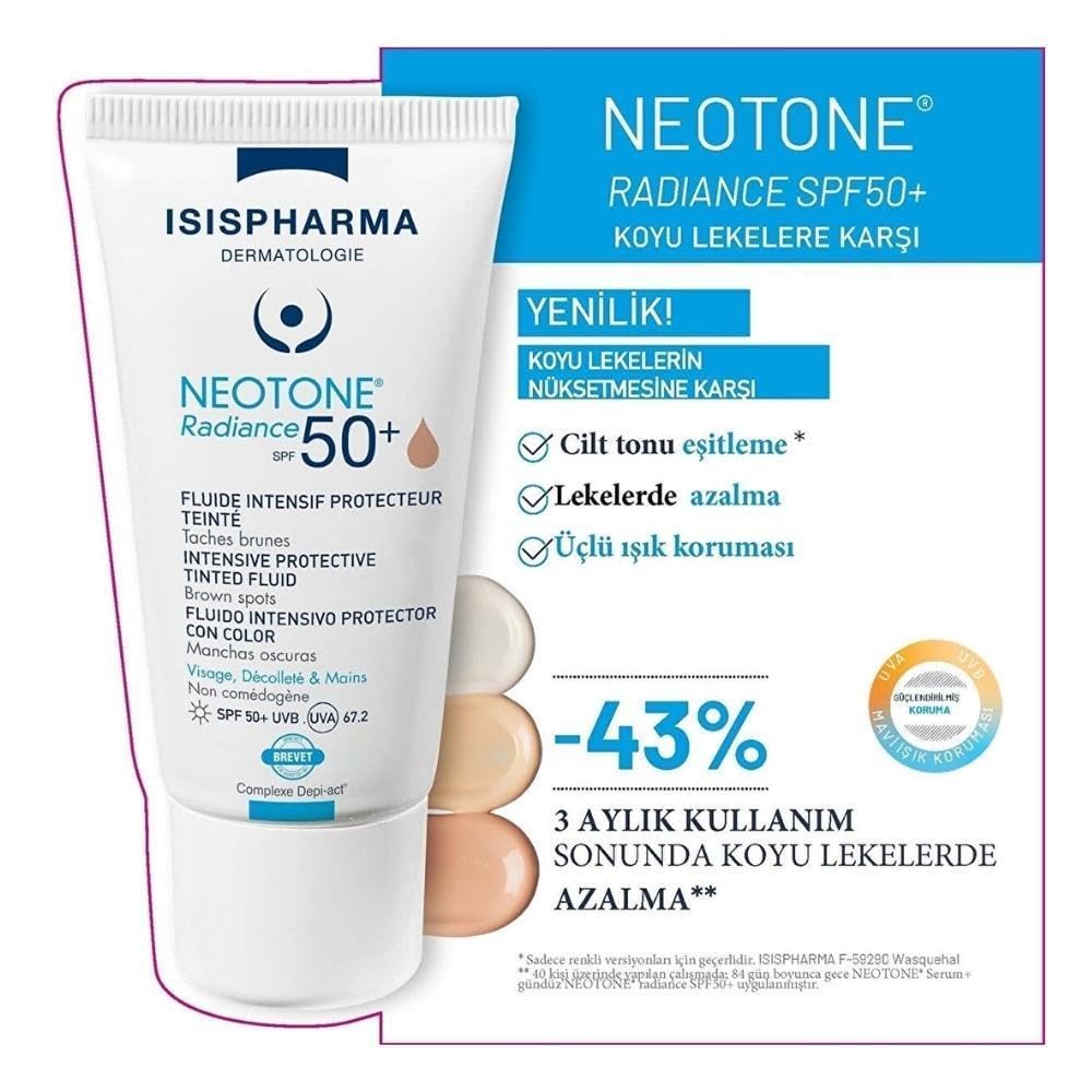 Isis Pharma Neotone Radiance SPF50+ - Tinted Sunscreen | 30 ml