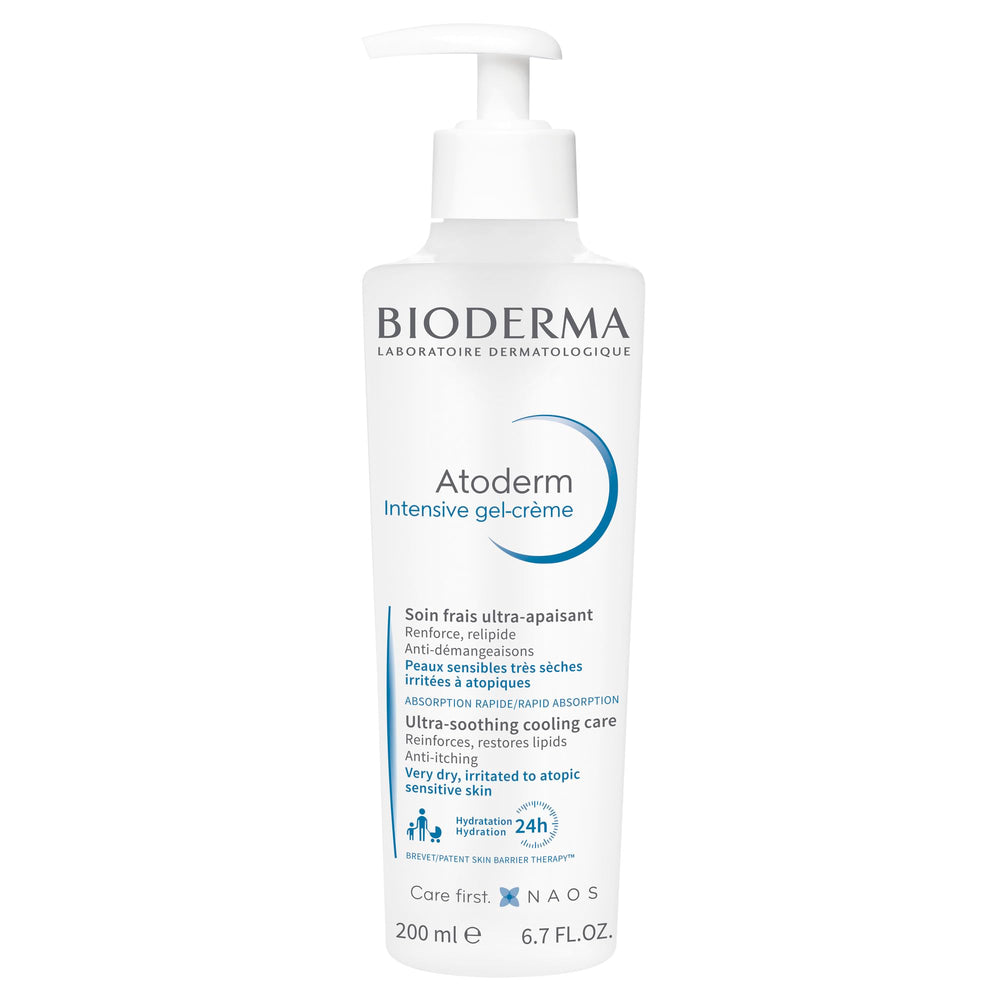 Bioderma Atoderm Intensive Gel Creme - Moisturizing Gel Cream for Dry Skin Relief, Gentle for Babies & Adults