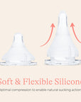 Lansinoh Natural Wave Baby Bottle Nipple Slow Flow 2 Pieces