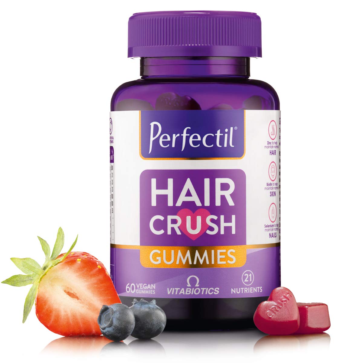 Vitabiotics Perfectil Hair Crush Gummies - 60 Chewable Tablets