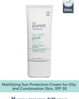 The Purest Solutions Matte Finish Sunscreen for Oily Skin 50 Spf Dry-touch Protection