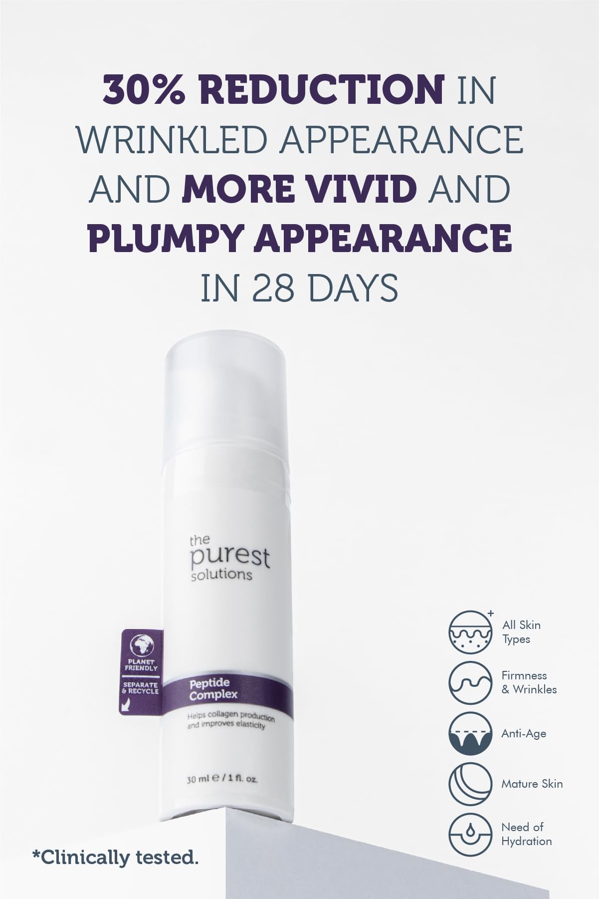 The Purest Solutions Skincare Set - Anti-aging Hydrating Serum &amp; Peptide Complex Duo