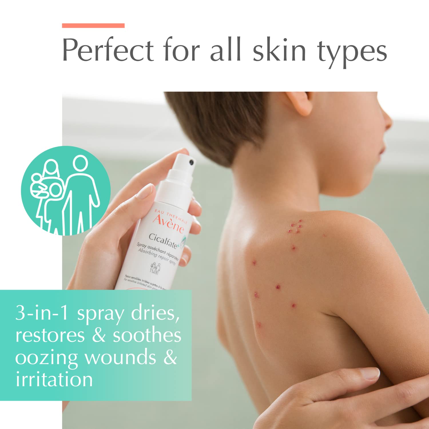 Avene Cicalfate+ Absorbing Soothing Spray for Sensitive Skin - 3.38 fl oz, Dermatologically Tested