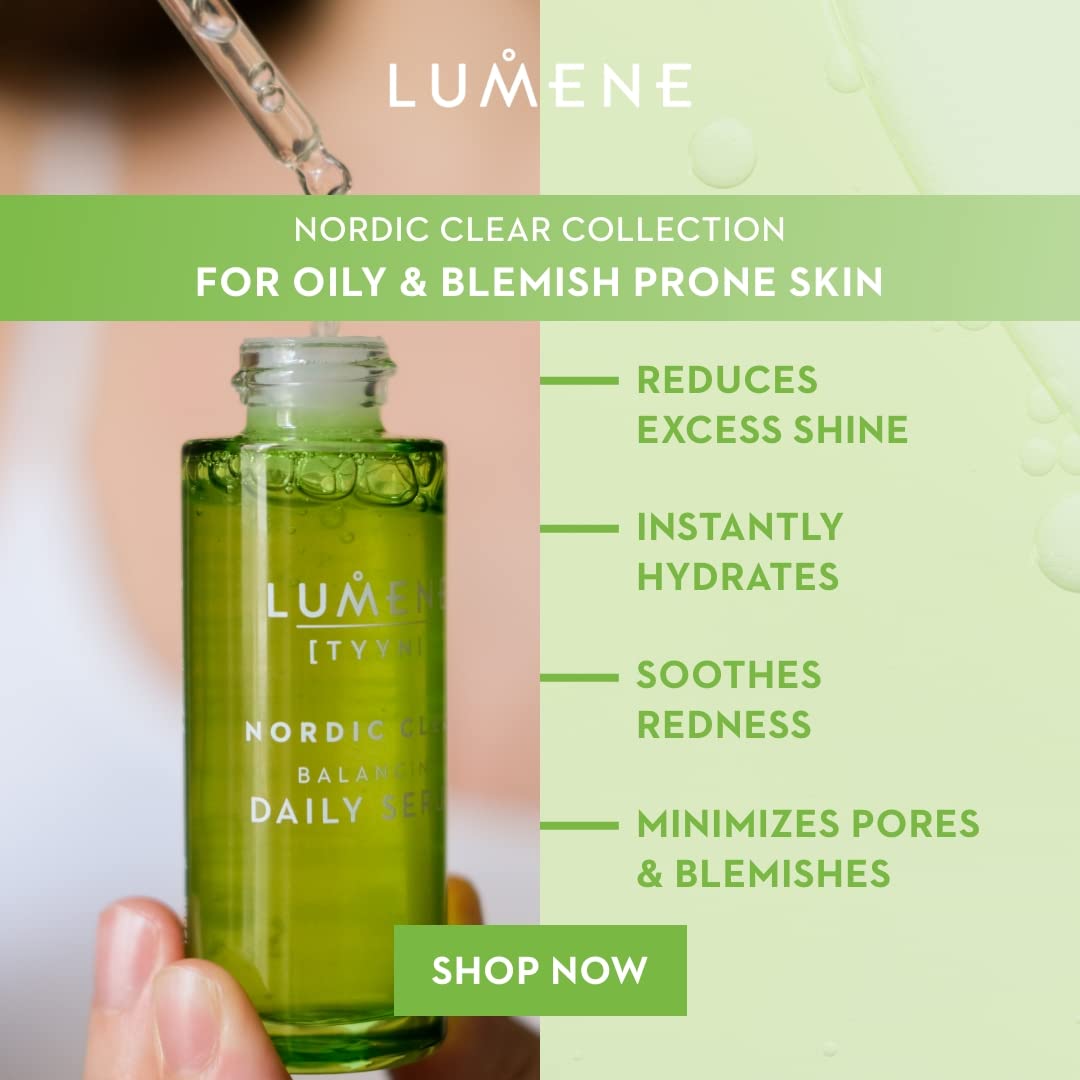 Lumene Sebum Balancing Serum - Vegan, Paraben-Free Oily Skin Care for Reduced Shine &amp; Pores