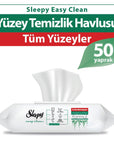 Sleepy Easy Clean Surface Cleaning Wipes 50-Pack - Large & Thick