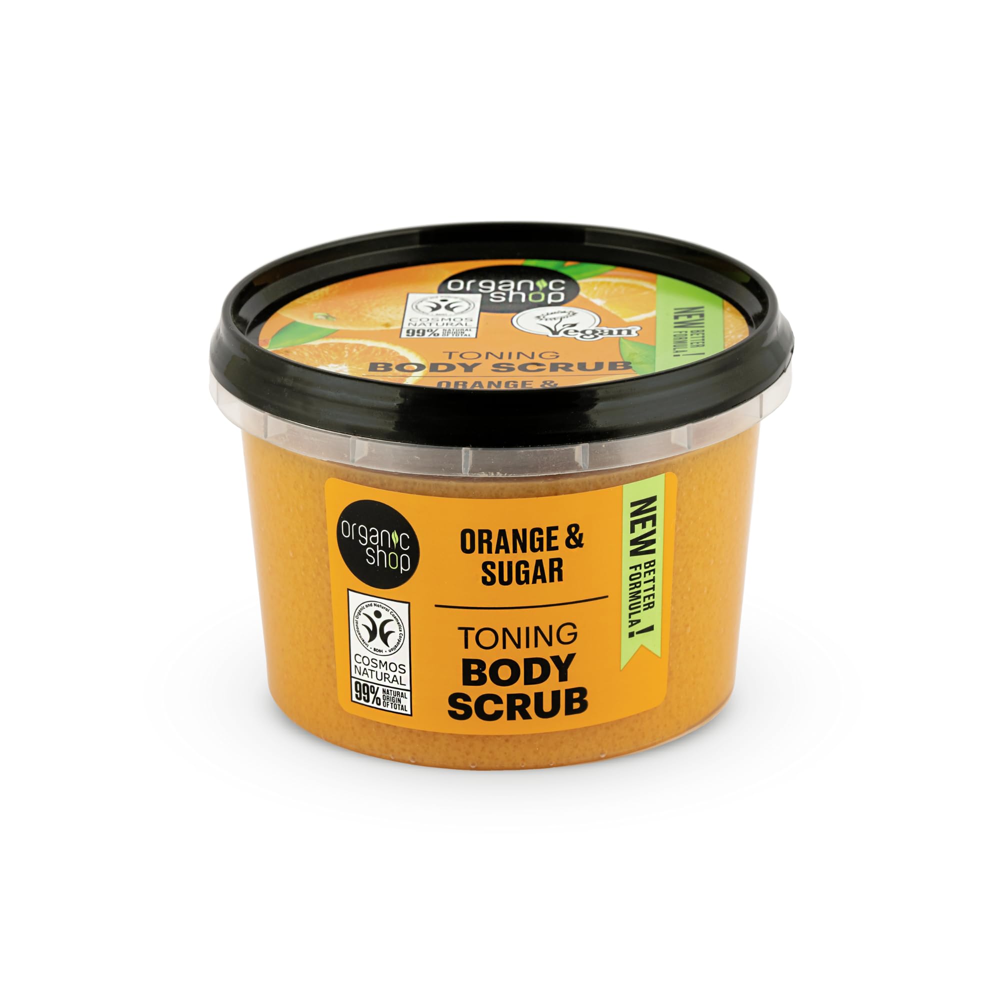 Organic Shop Citrus Body Scrub - Natural Skincare with Vitamin C, 12.17 fl oz