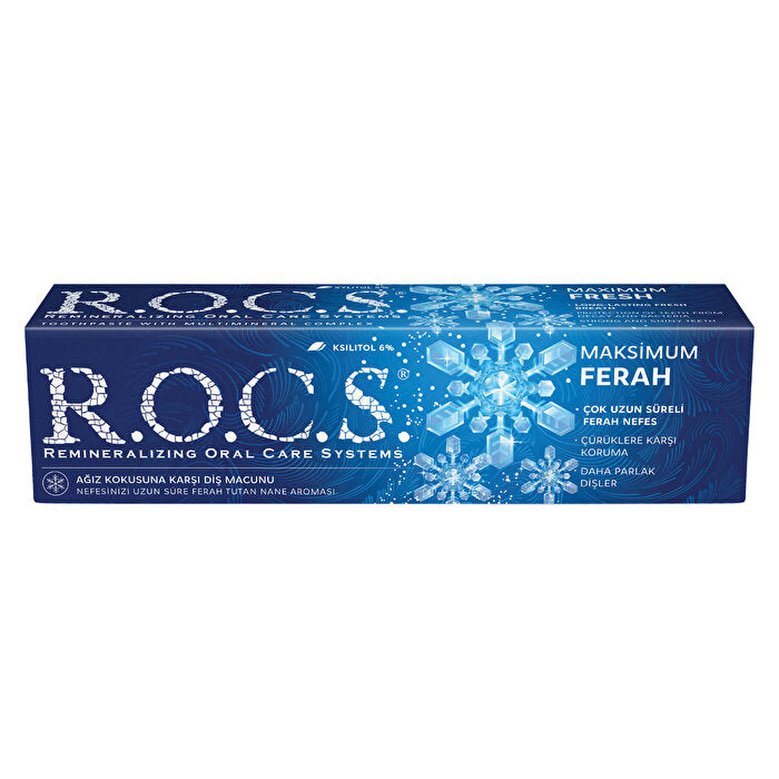 ROCS Natural Toothpaste - 175g Tube | Fresh Mint Flavor