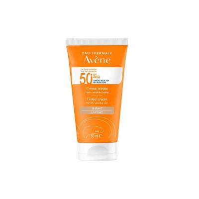 avene tinted sunscreen spf50 front view, avene tinted sunscreen spf50 showing texture, avene tinted sunscreen spf50 application on skin, avene tinted sunscreen spf50 packaging Avene Tinted Sunscreen SPF50+ - Color Protection | 50ml Avene Tinted Sunscreen SPF50 - 50ml sunscreen, tinted-sunscreen, sensitive-skin, dry-skin, spf50, avene, water-resistant, sun-protection, outdoor-activities, ai-generated