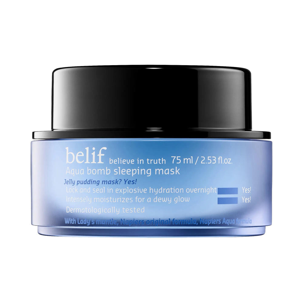 Aqua Bomb Sleeping Mask - Hydrating Korean Skincare Overnight Mask for Dry Skin Aqua Bomb Sleeping Mask for Dry Skin sleeping mask, hydrating skincare, Korean skincare, overnight mask, dry skin solution, skincare for dryness, skincare for dullness, jelly-pudding texture, pillow-proof, memory formula, immediate cooling effect, normal skin, oily skin, combo skin, dry skin, sensitive skin