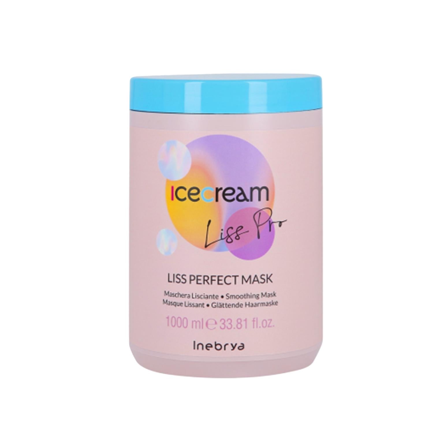 Inebrya Ice Cream Liss Pro Liss Perfect Mask 1000ml - Nourishing Hair Care Mask for Damaged or Dry Hair Inebrya Liss Pro Mask - Nourish Damaged Hair Inebrya Ice Cream Liss Pro, Liss Perfect Mask, Hair care mask, Professional hair care products, Large capacity hair mask, Hair nourishment, Dry hair care, Damaged hair repair, Hair smoothing, Professional hair care, Hair care for dry hair, Hair care for damaged hair