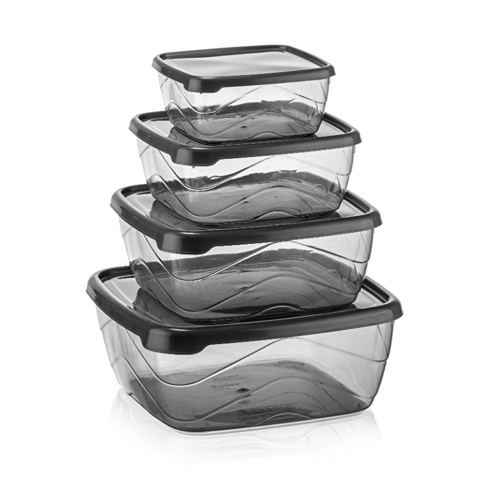 Bee Home Kare Polypropylene Storage Containers Set of 4 - Dishwasher Safe Kitchen Organization